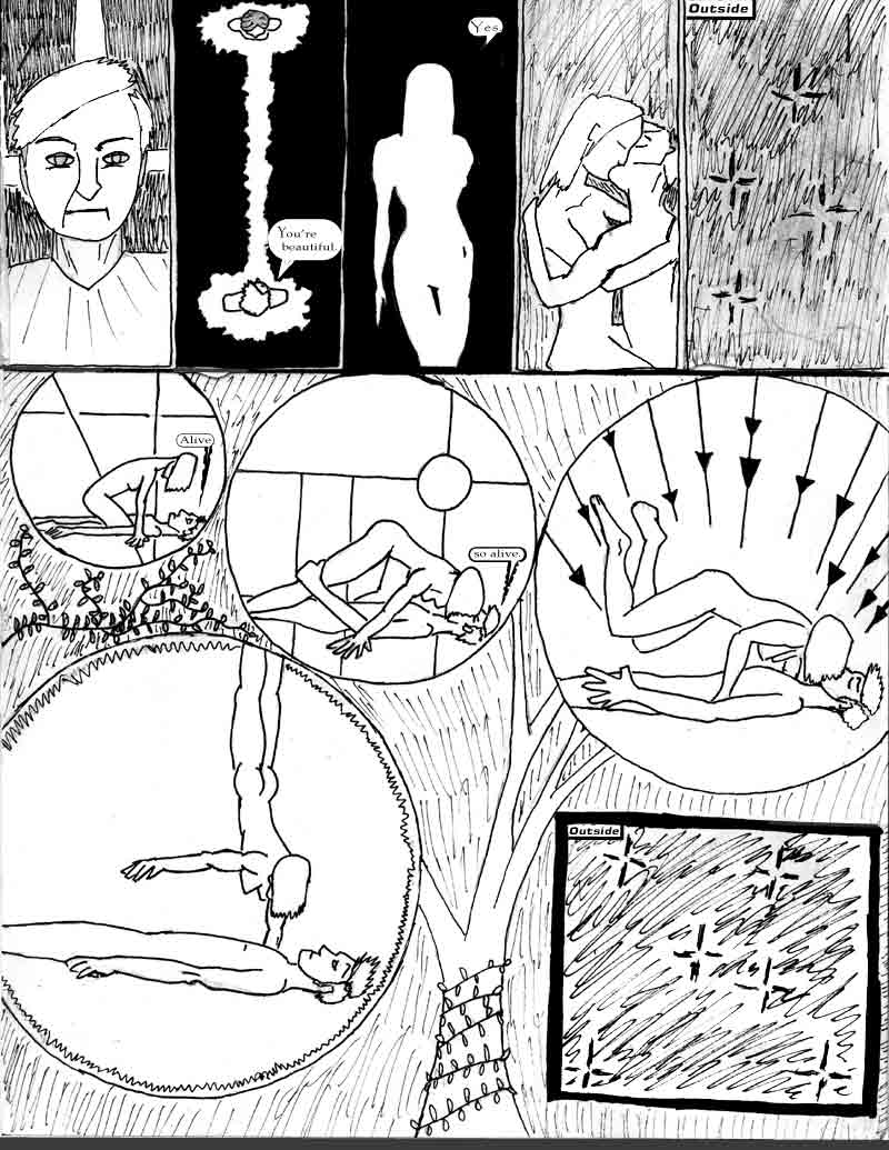 page 6 of the Adventures of Dat Williams Issue 1, the Autonomous Grave; You're beautiful. Yes. Alive, so alive
